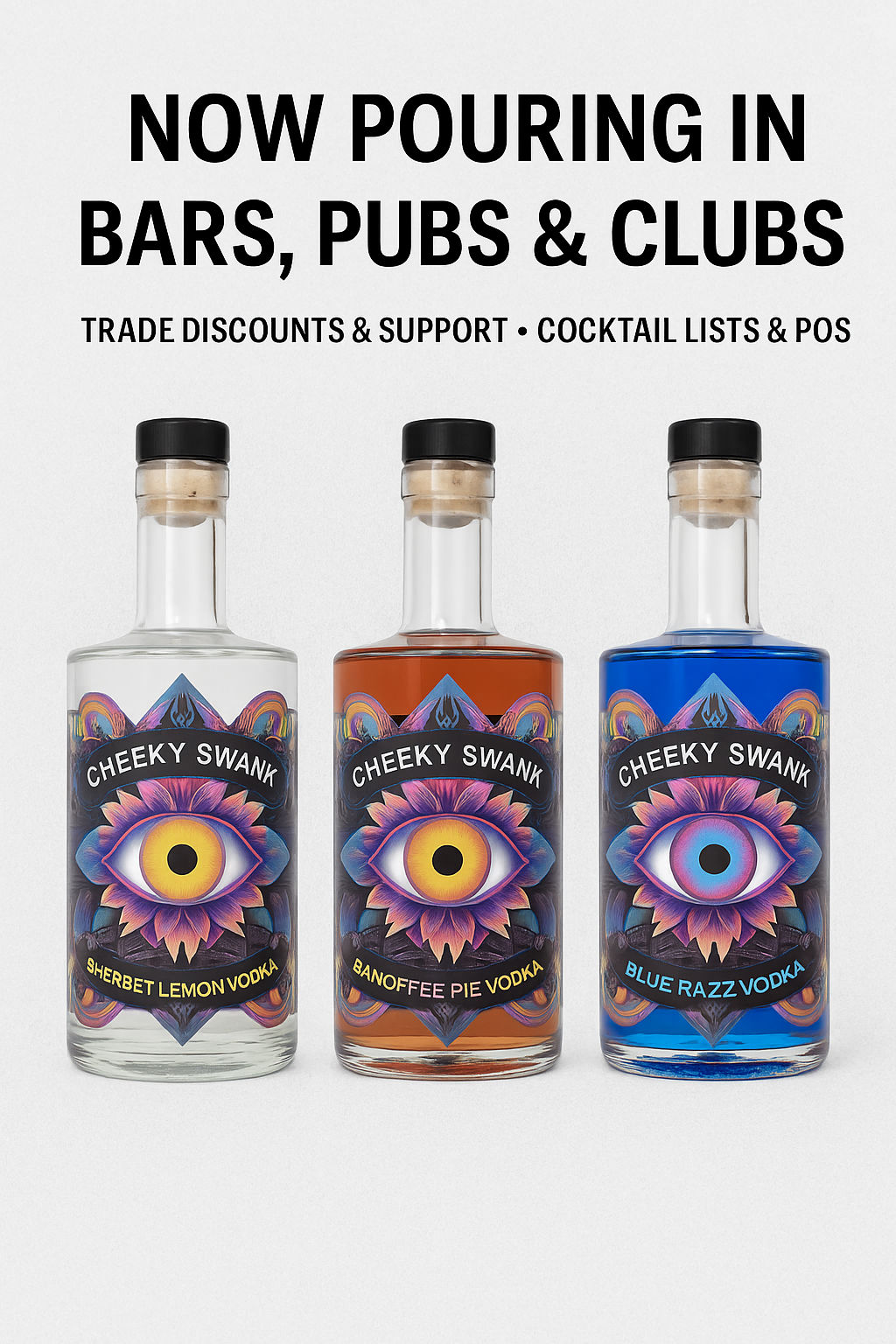 Cheeky Swank Vodka for bars and pubs